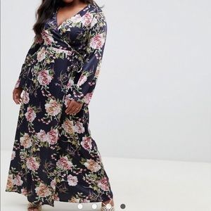 ASOS DESIGN Curve Wrap Floral Maxi Dress